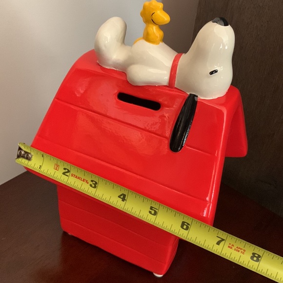 Peanuts-Snoopy & Woodstock Glass Bank-Like New - Picture 11 of 15